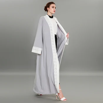 Nové šití krajky módní blízkovýchodní Muslimské hábity s dlouhým rukávem Dubaj horké svetr šaty velké velikosti 1575