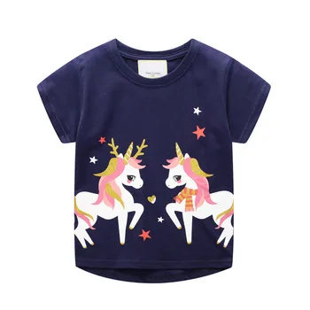 2020 Unicorn T shirt Girls T-shirt Letní Topy Princezna tričko camisetas unicornio trička licorne koszulki děti oblečení Nové