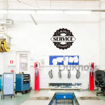 Auto Service Center Logo Vinyl Art Samolepky Opravy Auto Stanice Znamení Umění Obtisky Garáži Auto Služby Dveře, Okno, Zeď Dekorace
