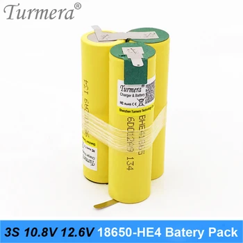 3S 12.6 V 4S 16,8 V Baterie 18650 HE4 2500mah Vybíjecí Proud 20A pro shura šroubovák baterie (přizpůsobit) Turmera 2020