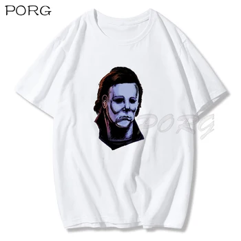 Michael Myers Halloween, Jason Voorhees Men T-Shirt Cotton Odpovídající T-shirt Harajuku Oversize Tričko Vintage Bílé Tričko 2020