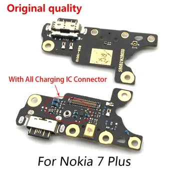 10 Ks/Lot , USB Nabíjecí Port Dock Nabíječka Plug Konektor Mic Mikrofon Desky Flex Kabel Pro Nokia 7 + 7+