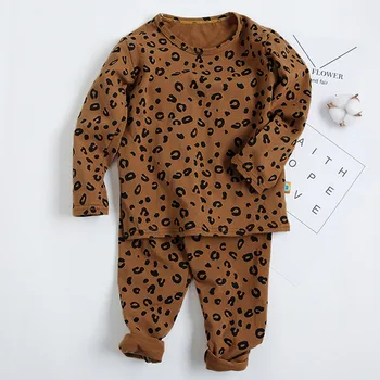 2020 Podzim Zima Dítě Chlapci Dívky Pyžama Nastavit Děti, Děti Tisk Leopard Oblečení Na Spaní Lounge Nosit Bavlněné Pyžamo, Oblečení Pro Dívky