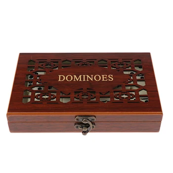 Double Six 28pcs Domino Set Tradiční stolní a Cestovní Hry Hračky Dárek s Retro Dřevěný Box Případě