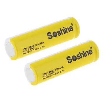 10pcs/set Soshine 3,7 V ICR 14500 900mAh Li-ion Dobíjecí Baterie + 5ks Přenosné Baterie Box pro Baterky Vysoké Kvality