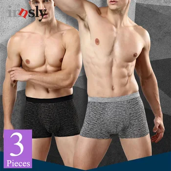 3 Ks/Set Mužů Boxer Zdravotní Bambusové Vlákno Muži spodní Prádlo Prodyšné Vysoce Kvalitní Velké Velikosti Pohodlné Elastické Šortky pro muže