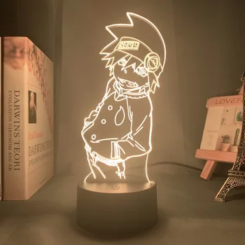 Akrylové 3d Lampa Anime Soul Eater Obrázek Noční světlo pro Děti Ložnice Decor Rgb Barevné Stolní Lampa Duše Jedlík Led Noční Světlo