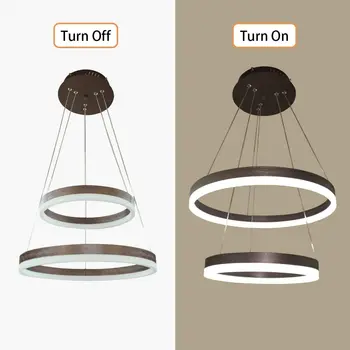 Moderní LED Kruhové Akrylové Lustr Světlo 44W AdjustableTwo Kroužky Světla pro Obývací Pokoj Ložnice, Restaurace