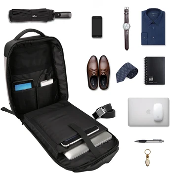 Kingsons Obchodní Muži Batoh Nabíjecí USB Notebook Batoh 15,6 palcový Student Školní Tašky pro Teenagery Chlapci