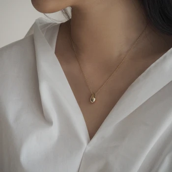 925 sterling silver water drop přívěsky náhrdelník jednoduchý módní náhrdelník kapka vody náhrdelník pro ženy 2018 zlaté přívěsky šperky