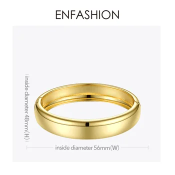 ENFASHION Prázdné Široké Manžety Náramky Pro Ženy, Doplňky Zlaté Barvy Jednoduché Minimalistické Náramky Módní Šperky Velkoobchod B192029