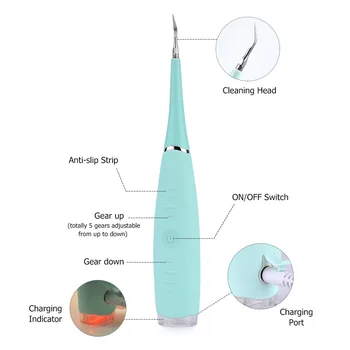 Elektrické Ultrazvukové Zubní Čistší, USB Pocet Zubu Odstraňovač Hygieny Home Style Ústní Zubní Skvrny Nástroj na Bělení Zubů