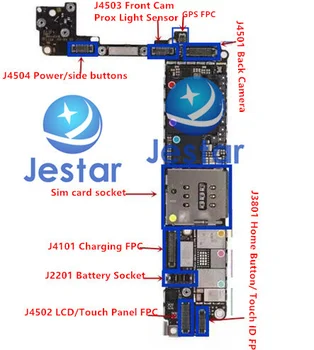 5kusů /lot J4504 J4501 J4503 J3801 J4502 J2201 J4101 TUNFX_RF J_SIM_RF FPC konektory pro iphone 7 4.7 na palubě