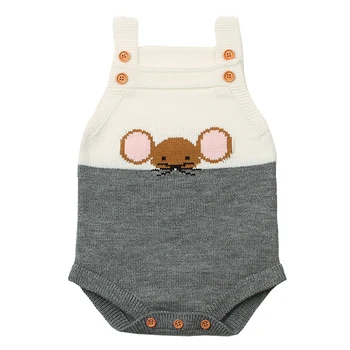 2019 Dětské Oblečení Pro Dívky Roztomilý Myš Pletené Novorozence Chlapci Obleky Batole Dítě Jeden Kus Kombinézy Děti Kostýmy Nové