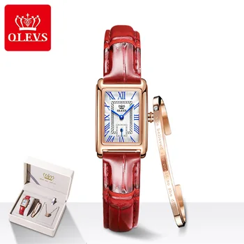 OLEVS Nový Design Ženy Hodinky Luxusní Módní Kožené Náramkové Hodinky Dámské Quartz Hodinky Rose Gold reloj mujer