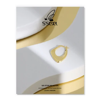 S'STEEL Geometric Hoop Náušnice v Minimalistickém Pro Ženy 925 Sterling Silver Náušnice 1/ks Náušnice Aros Plata 925 Mujer Šperky