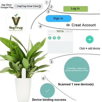 YouPin VegTrug Flora Péči Digitální Rostliny, Trávy, Půdy, Vody, Světla, Bluetooth Inteligentní Tester Sensor Květiny Monitor Rostlin Pro Zahrady