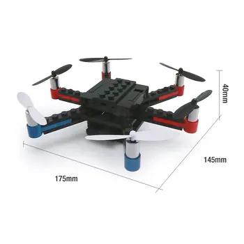 L222 Mini Micro RC Stavební Blok 3D Cihly Quadcopter Drone Letadla UAV Salta s Bezhlavý Režimu DIY pro Začátečníky Dárek