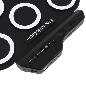 Přenosný Roll Up Elektronické Bicí USB Nabíjecí Sada s Paličky Nožní Pedál Příjemné Hudební Nástroj Dodávky