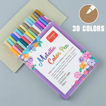 30 Barvy Kreslení Umění Malování Pero DIY Trvalé Paint Marker Pen Vody Tužka Sada pro Keramické Rock Skleněné Kancelářské pomůcky
