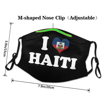 Jsem Láska Srdce Haiti Vlajka DIY masque de ochranu lavable prát opakovaně maska na obličej dospělá ústa masky s design legrační
