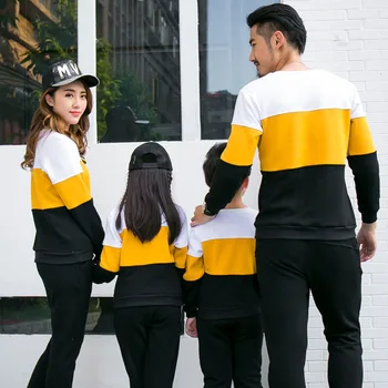 Rodina Oblečení Nový 2020 módní matka, otec, dítě bavlna rodina vypadat Mikiny Rodiny Odpovídající Oblečení Maminka a Mě Oblečení