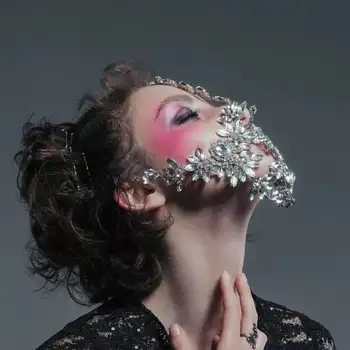 SIDONG Halloween crystal glitter dámské masku nádherné luxusní šperky diamond květinové dekorace Maska Strana Šperky Dárkové