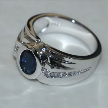 Choucong Šperky Velikost 8,9,10,11,12,13 Pánské 925 Sterling silver Modré 5A Zirkon Kámen Zásnubní Prsteny Snubní prsten Šperky chlapci