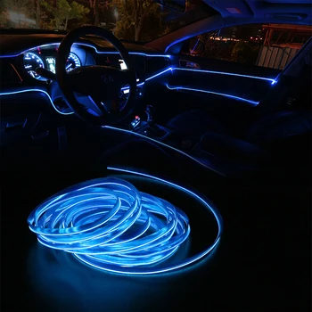 1m/2m/3m/5m Neon LED Auto Osvětlení Interiéru Proužky Auto LED Strip Věnec EL Wire Rope Auto Dekorace lampa Flexibilní Trubice