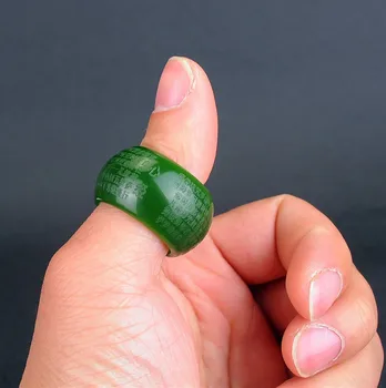 Velký originální přírodní jade Xiuyan Jade BanZhi Jade Ring Pánské Severovýchod velkoobchod