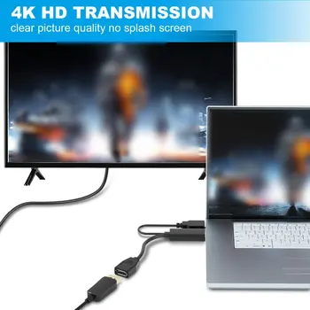 HDMI Na DP, Aktivní Napájení USB Převodník USB C Na DisplayPort Kabel Qgeem 4 K TYPU C Na DisplayPort Kabel