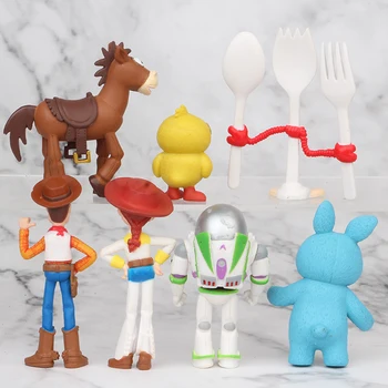 7pcs/set Forky Buzz Rakeťák Toy Story 4 Kreslený Woody, Jessie Bullseye Koně Akční obrázek sběratelskou Panenku, hračky pro děti
