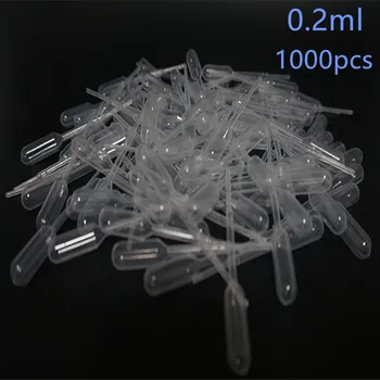 1000ks 0,2 ml na Jedno použití Dělené Plastové pasteurovy pipety Laboratorní Polyethylenu Make-up Nástroje