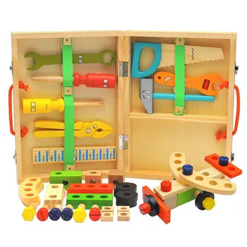 Montessori Hračky Matice DIY Dřevěné Demontáž Šroubu Baby Multifunkční Nástroj pro Opravu Sada Hands-na Montážní Dítě Simulace Hračka Dárek