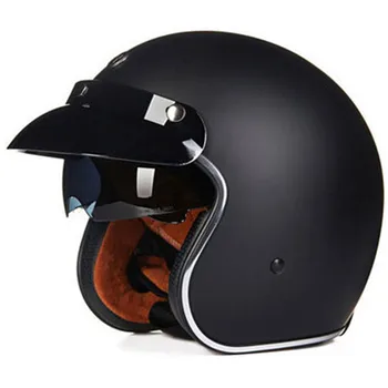 Klasické retro motocykl helma 3/4 open face motocyklové helmy s černé sluneční brýle a hledí helmy pro dospělé