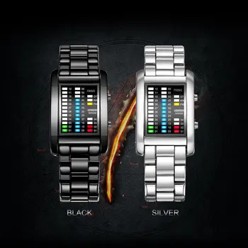 BOAMIGO Nové Populární Značky Mužů Luxusní Kreativní Hodinky Digitální Displej LED 50M Vodotěsné Náramkové hodinky Kvalitní Oceli Kapela Hodiny