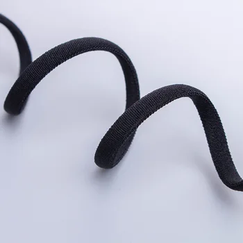 5mm černá DIY maska ucho pás lana, elastický pás plochý řemen spandex je pohodlné a nebolí ucho