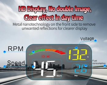Nejnovější C800 S HD Objektiv ReflectIion čelní Sklo Projektor OBD2 II EUOBD Auto HUD Head Up Display Overspeed Varování Napětí Alarm