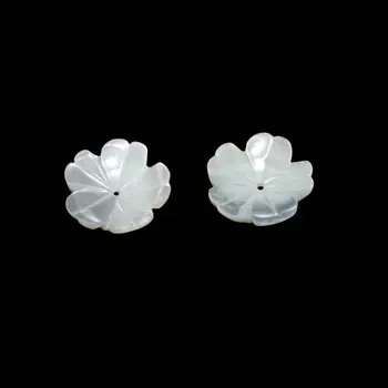 5 Ks/lot 10-20MM Přírodní Bílé Matka Perla Květina Mušle Kámen Shell Korálky Pro Ženy Diy Šperky Doplňky, Aby