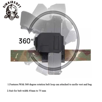 Taktické Rotační 360 Glock Klip Pravou Ruku MOLLE Pouzdro pro GLOCK 17 19 Airsoft Paintball Lovecké Střelbě Roto Pravou Rukou