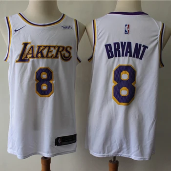 NBA Pánské Los Angeles Lakers #8 Kobe Bryant Basketbal Jersey Pamětní Vydání Swingman Jersey Mesh Výšivky Muži Dresy