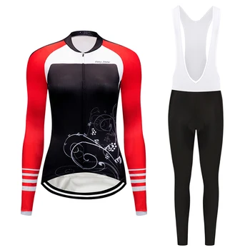 2021 Cyklistické oblečení zimní dámské nastavit tepelné fleece oblek cyklistické oblečení sada ženské cyklistické oblečení maillot jednotné dámské šaty
