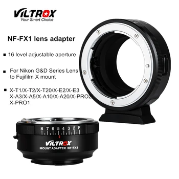 Viltrox NF-FX1 Objektiv Fotoaparátu Adaptér w/ Mount Nastavitelný clonový Kroužek pro Nikon G&D Objektiv na Fuji X-T2 X-T20 X-E3 X-A20 X-PRO2 E2S