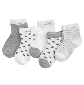 0-3 Rok 5 Párů Pack velkoobchod dětské ponožky dětské letní ok ponožky ultra-tenké prodyšné hvězdy, měsíc, chlapci, dívky, děti ponožky