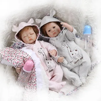 NPK PANENKA bebe reborn chlapec, dívka, dvojčata realistické 40cm měkké silikonové reborn panenky baby hračky pro děti dárek