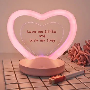 Dotykový Spínač USB Nabíjení Vyměnitelné LED Lampa Čtení, Dárek k Narozeninám, Valentines Day Dekorace Lásky Srdce Zprávu Noční Světlo Domova