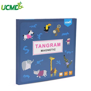 Magnetický Tangram Puzzle Skládačka Vzdělávací Hračky Inteligentní Hádanky Rýsovacím Prkně Děti Hračky Pro Děti, Dárky K Narozeninám