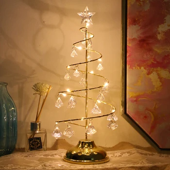 Umělý Krystal, Strom, Lampa na Baterie LED Světlo s Jasné, Diamantový Tvar Stojanu Pro Domácí Vánoční Dekorace D30