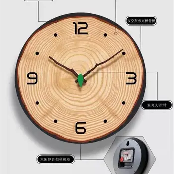 Dřevěné Výroční Prsten Nástěnné Hodiny, Individuální Design Obývací Pokoj Dekorace Quartz Nástěnné Hodiny Japonsko Hnutí Watch Dřevěné Obilí G094