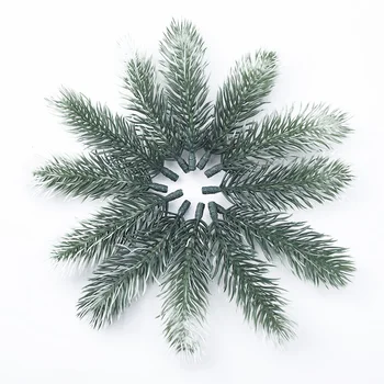 100ks Umělé rostliny Plastové borovice jehly sněhová vločka Vánoční věnec materiál Svatební Dekorativní květiny, věnce Domova